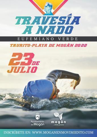 Cartel XV Travesía a Nado Eufemiano Verde Taurito-Playa de Mogán