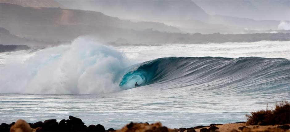 Bodyboard en la izquierda de La Santa Spots de bodyboard en Lanzarote